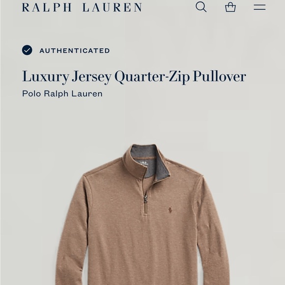 Ralph Lauren Luxury Brown Quarter-Zip Sweater - Picture 4 of 8